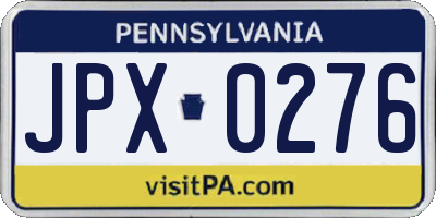 PA license plate JPX0276