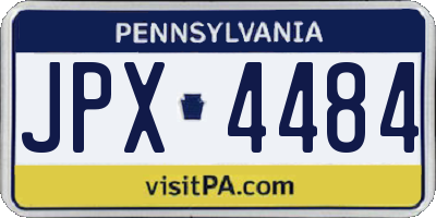 PA license plate JPX4484