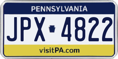 PA license plate JPX4822