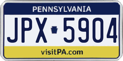 PA license plate JPX5904
