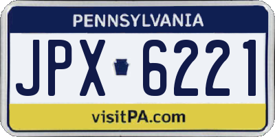 PA license plate JPX6221
