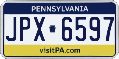 PA license plate JPX6597