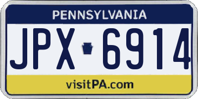 PA license plate JPX6914