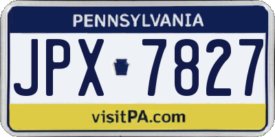 PA license plate JPX7827