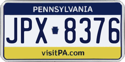 PA license plate JPX8376
