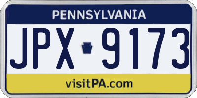 PA license plate JPX9173