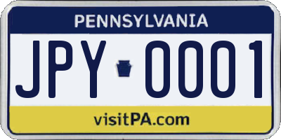 PA license plate JPY0001