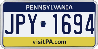 PA license plate JPY1694