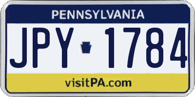 PA license plate JPY1784