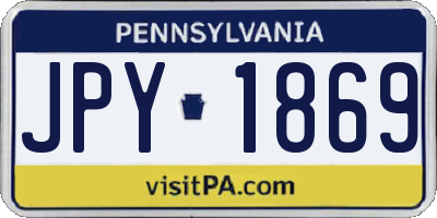 PA license plate JPY1869