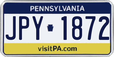PA license plate JPY1872