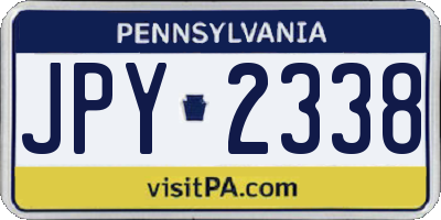 PA license plate JPY2338