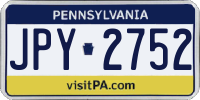 PA license plate JPY2752