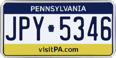 PA license plate JPY5346