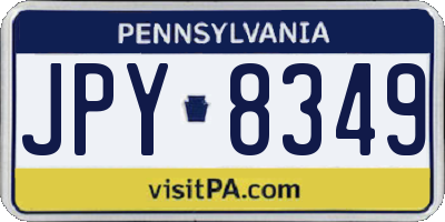 PA license plate JPY8349