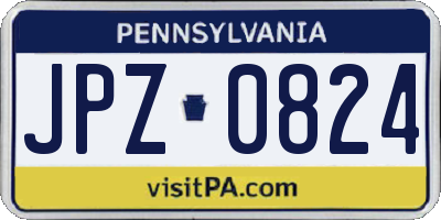 PA license plate JPZ0824