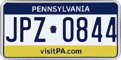 PA license plate JPZ0844
