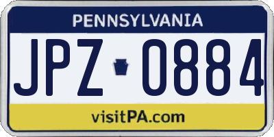 PA license plate JPZ0884
