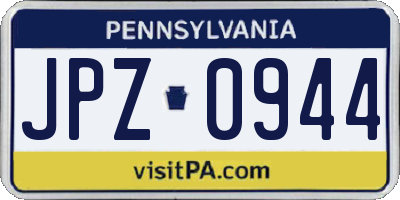 PA license plate JPZ0944