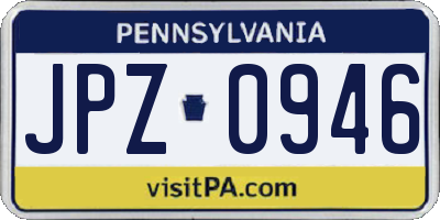 PA license plate JPZ0946