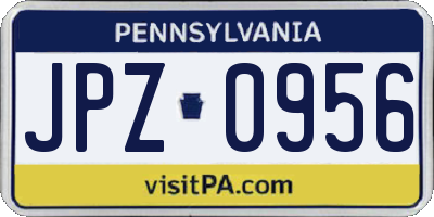 PA license plate JPZ0956