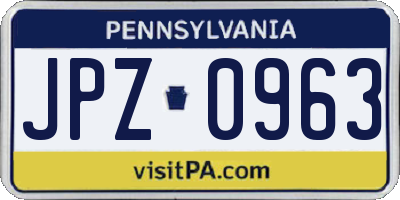 PA license plate JPZ0963