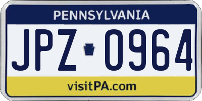 PA license plate JPZ0964