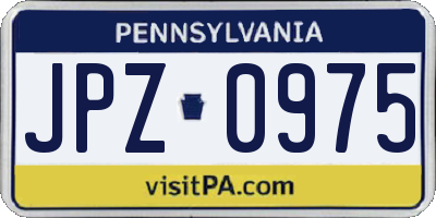 PA license plate JPZ0975