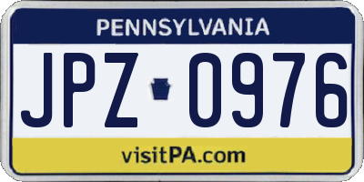 PA license plate JPZ0976