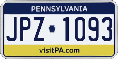 PA license plate JPZ1093