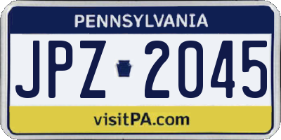 PA license plate JPZ2045