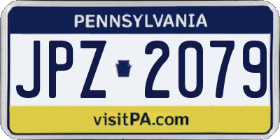 PA license plate JPZ2079