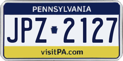 PA license plate JPZ2127