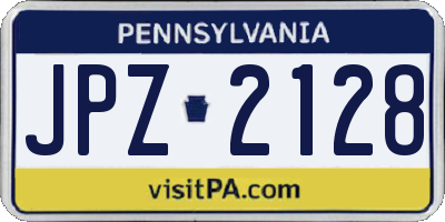 PA license plate JPZ2128