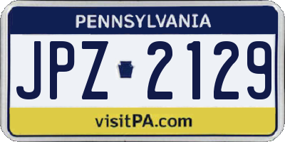 PA license plate JPZ2129