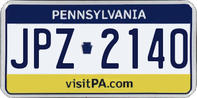 PA license plate JPZ2140