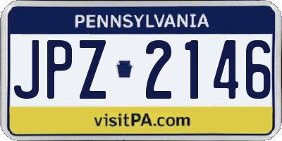 PA license plate JPZ2146