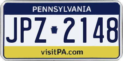 PA license plate JPZ2148