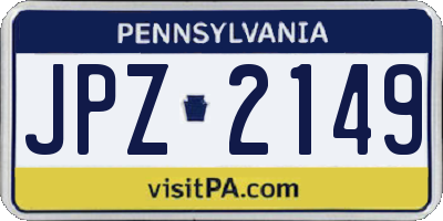 PA license plate JPZ2149