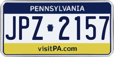 PA license plate JPZ2157