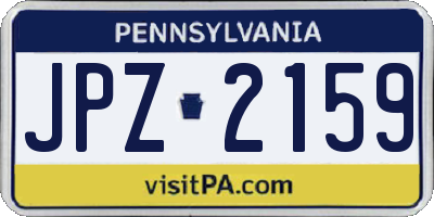 PA license plate JPZ2159