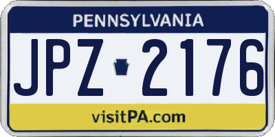 PA license plate JPZ2176