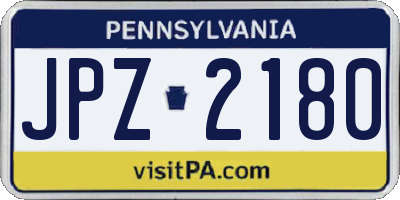 PA license plate JPZ2180