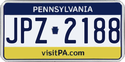 PA license plate JPZ2188