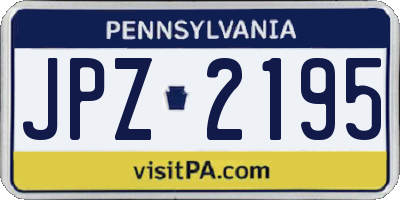PA license plate JPZ2195