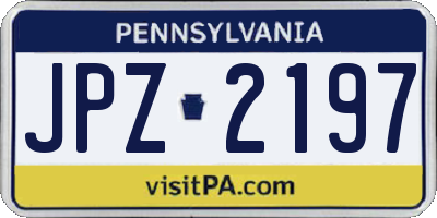 PA license plate JPZ2197