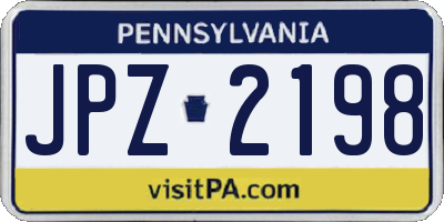 PA license plate JPZ2198