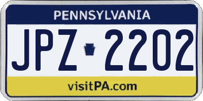 PA license plate JPZ2202