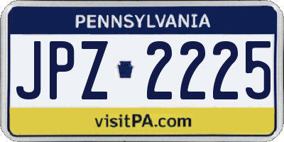 PA license plate JPZ2225