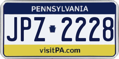 PA license plate JPZ2228